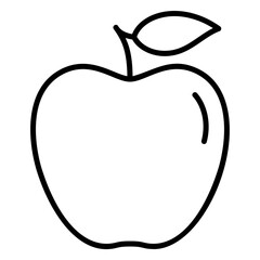 Icon of a Simple Apple with Leaf