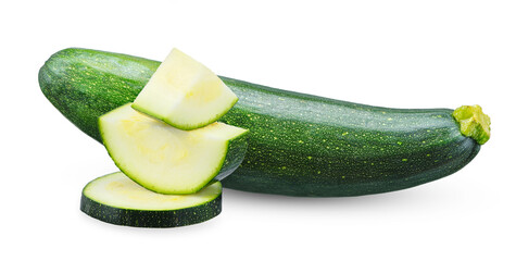Zucchini vegetable isolated on white background.