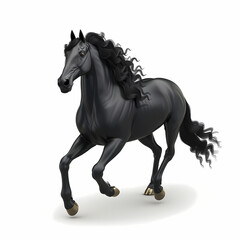 3D horse in white background vector image