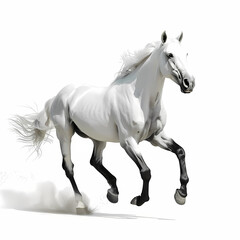 3D horse in white background vector image