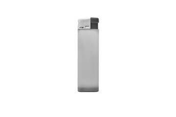 Black and white tone color gas cigarette lighter centered and isolated on white background.