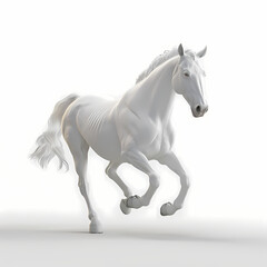 3D horse in white background vector image