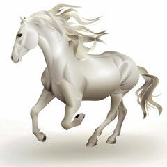 3D horse in white background vector image