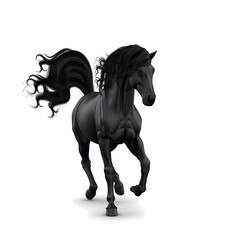 3D horse in white background vector image