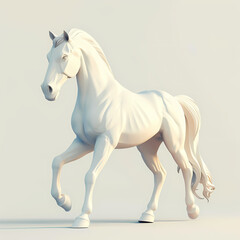 Obraz premium 3D horse in white background vector image
