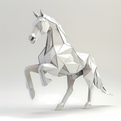 Obraz premium 3D horse in white background vector image