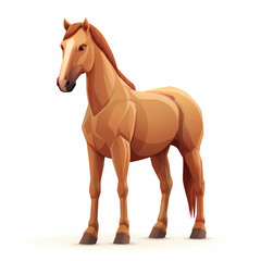 Obraz premium 3D horse in white background vector image