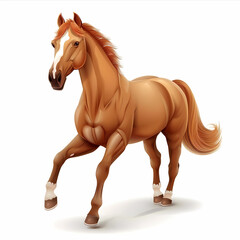 Obraz premium 3D horse in white background vector image