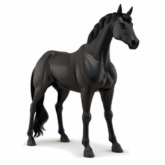 Fototapeta premium 3D horse in white background vector image