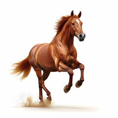 Naklejka premium 3D horse in white background vector image