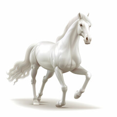 Fototapeta premium 3D horse in white background vector image