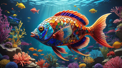 Fototapeta premium fish and coral