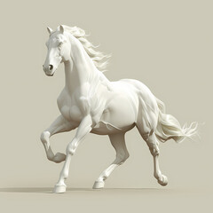 Fototapeta premium 3D horse in white background vector image