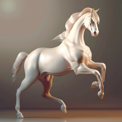 3D horse in white background vector image