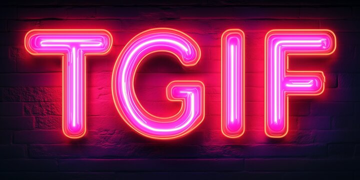 TGIF Neon Sign: Vibrant Glowing Retro Lights for Weekend Celebration