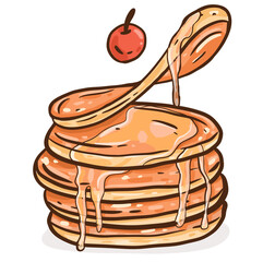 Delicious sweet dessert breakfast with honey