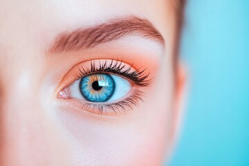 beautiful eyes close-up with pastel colors stock image 