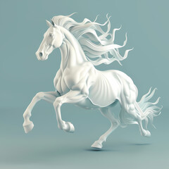 3D horse in white background vector image