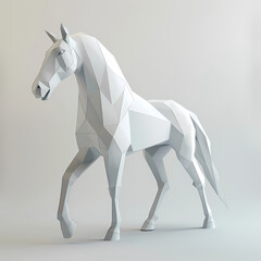 Obraz premium 3D horse in white background vector image