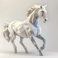 3D horse in white background vector image