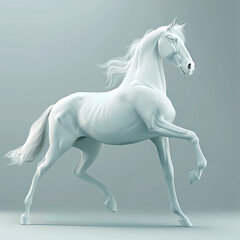 3D horse in white background vector image