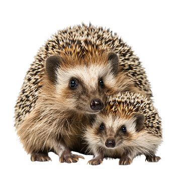 recommend clip art: Baby and mother european hedgehogs clip art