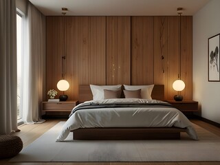 luxury bedroom in hotel