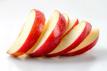 Apple Fruits Sliced ​​Into Pieces On White Background With Shadow For Design Solutions Created With Artificial Intelligence