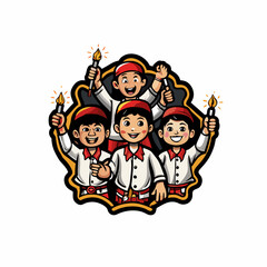 Indonesian youth in traditional clothing and modern fashion.
