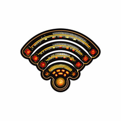 Wifi signal icon with connector.