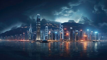 country skyline at night