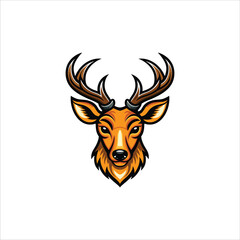 Naklejka premium Deer head mascot vector illustration isolated on a white background