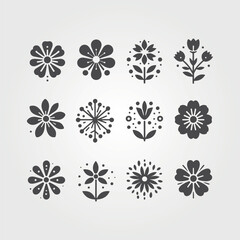 Flat vector trees set. Tree icons are set in a modern flat style.