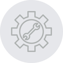 Setting Vector Line Grey Circle Grey