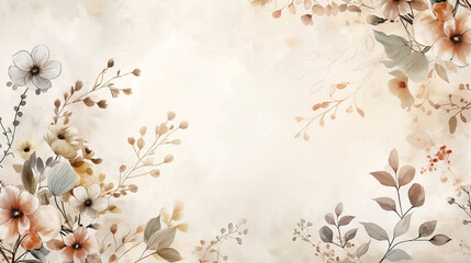 a boho style background featuring neutral pastel colors and natural floral elements