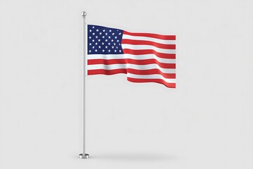 Fototapeta premium 3D illustration. Flag of USA