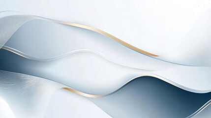 Obraz premium abstract white luxury wave gold line white background.