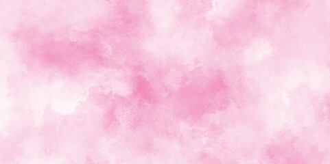 Cloudy and light Pink grunge watercolor texture background with white clouds, Pink paper texture background with white clouds, Abstract pale pink sponge grunge clouds background for design.