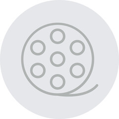 Film Reel Vector Line Grey Circle Grey
