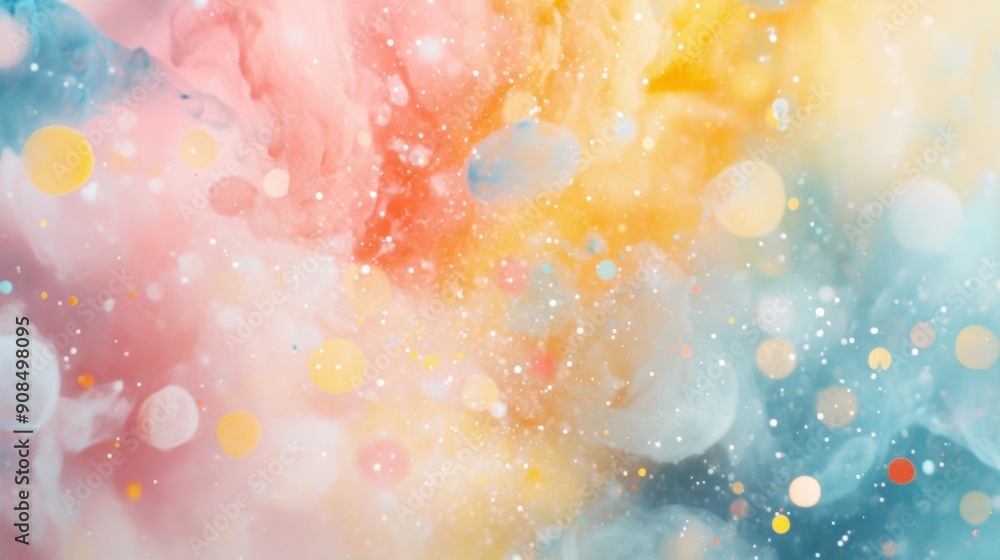 Poster a mesmerizing burst of colorful ink in soft pastels creates a dreamy blend of patterns and tones