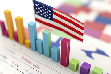 Graphic with USA flag.