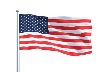 Fototapeta premium 3d illustration flag of America. America flag waving isolated on white background with clipping path.