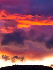 sunset over the mountains