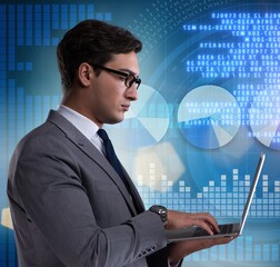 Businessman in stock exchange trading concept