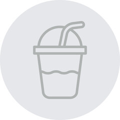 Drink Vector Line Grey Circle Grey