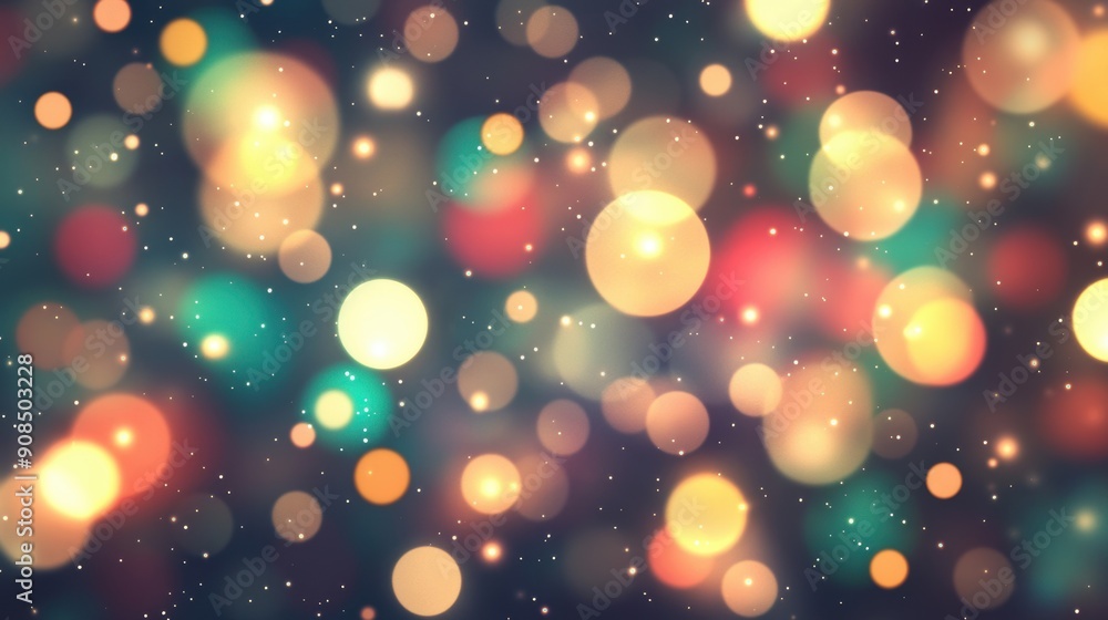 Poster a vibrant backdrop of softly glowing circles in various colors illuminating a dark setting
