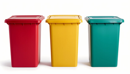 Multicolor Recycling Bins, 3D illustration