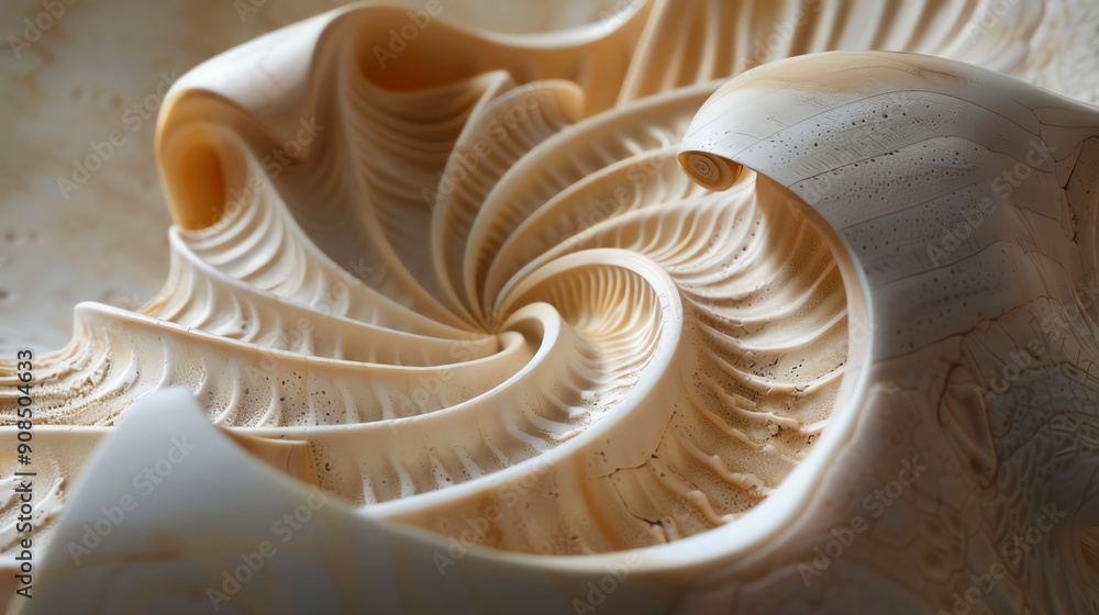 Poster close-up of the spiraling inside of a seashell.