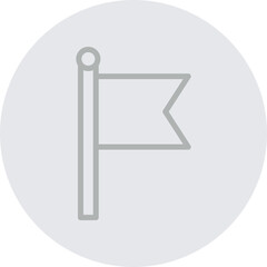 Flag Vector Line Grey Circle Grey