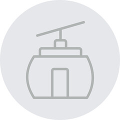 Obraz premium Cableway Vector Line Grey Circle Grey